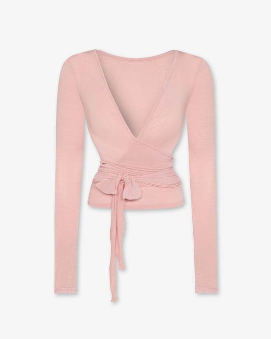 Soft Ballerina Wrap Top in Pink