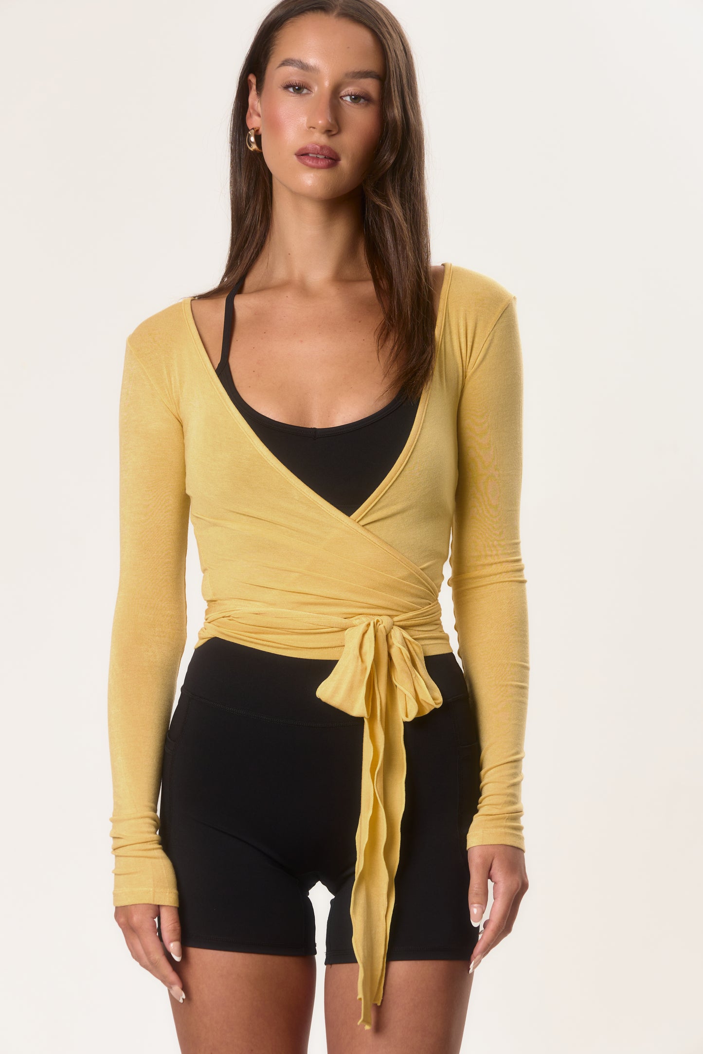 Sheer Ballerina Wrap Top in Butter