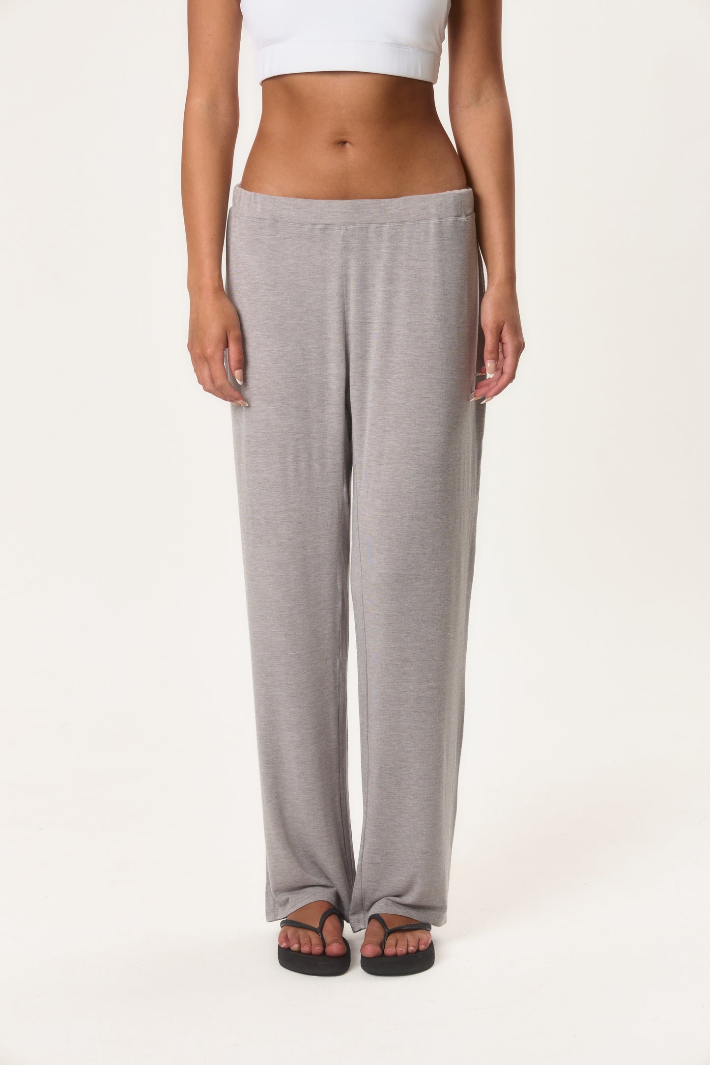 Sheer Low Rise Oversized Trouser in Grey