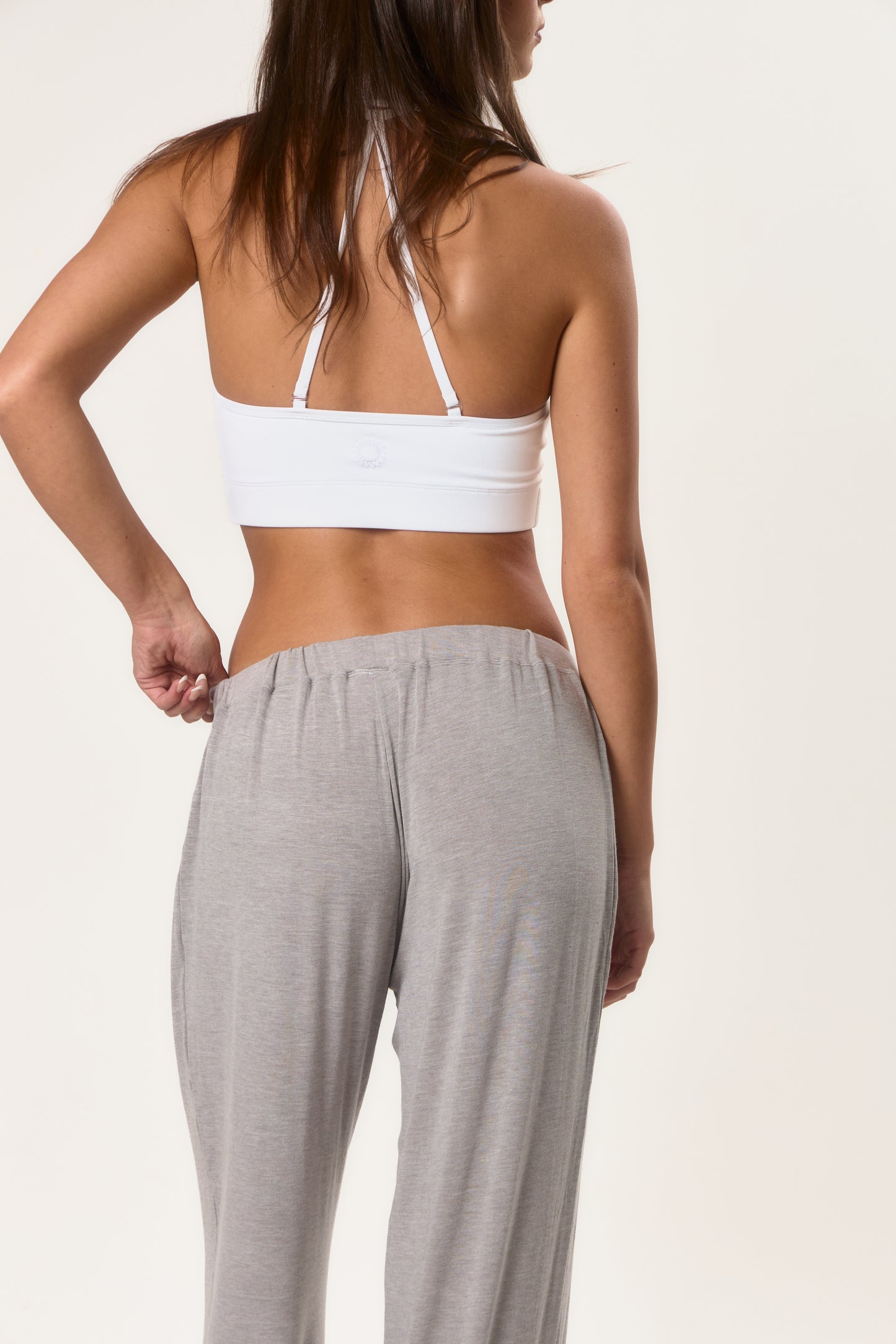 Sheer Low Rise Oversized Trouser in Grey